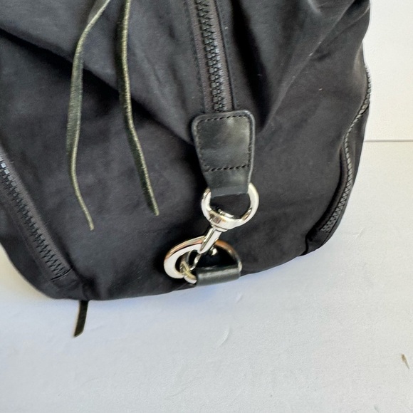 Rebecca Minkoff Julian Backpack Black Nylon & Leather Sling Bag Purse Dirty Girl - Picture 3 of 12